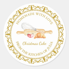 Vintages, hausgemachte Backing Small Business Labe Runder Aufkleber