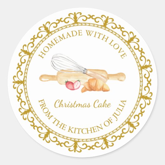 Vintages, hausgemachte Backing Small Business Labe Runder Aufkleber (Vorderseite)