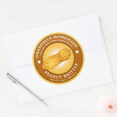 Vintages, hausgemachte Blütenschild Runder Aufkleber (Umschlag)