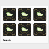 Vintages hausgemachte Güava-Jam-Platz-Label Quadratischer Aufkleber (Blatt)