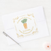 Vintages hausgemachte Karottenplakette Quadratischer Aufkleber (Umschlag)