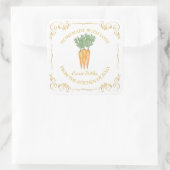 Vintages hausgemachte Karottenplakette Quadratischer Aufkleber (Tasche)