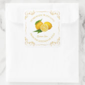 Vintages hausgemachte Lemon Jam Square Label Quadratischer Aufkleber (Tasche)