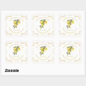 Vintages hausgemachte Lemon Jam Square Label Quadratischer Aufkleber (Blatt)
