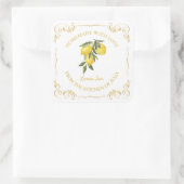 Vintages hausgemachte Lemon Jam Square Label Quadratischer Aufkleber (Tasche)