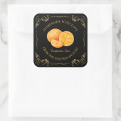 Vintages hausgemachte Mandarine Jam Square Label Quadratischer Aufkleber (Tasche)