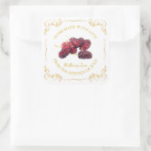 Vintages, hausgemachte Mulberry-Marmelade-Label Quadratischer Aufkleber (Tasche)