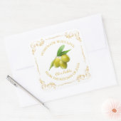 Vintages, hausgemachte Olive Pickett Quadratischer Aufkleber (Umschlag)