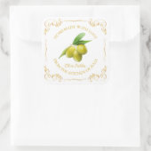 Vintages, hausgemachte Olive Pickett Quadratischer Aufkleber (Tasche)