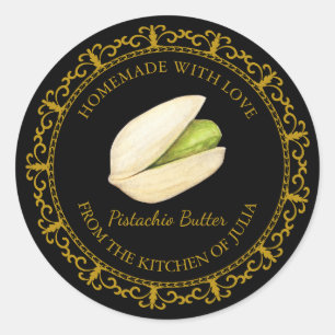Vintages, hausgemachte Pistachio Butter Etikett Runder Aufkleber
