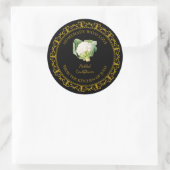 Vintages hausgemachtes Blumenmuster Runder Aufkleber (Tasche)
