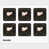 Vintages, hausgemachtes Coconut Butter Square Quadratischer Aufkleber (Blatt)