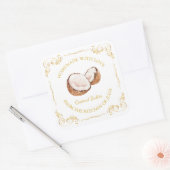 Vintages, hausgemachtes Coconut Butter Square Quadratischer Aufkleber (Umschlag)