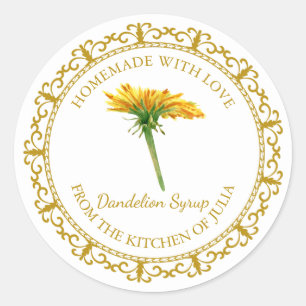 Vintages hausgemachtes Dandelion Sirup Etikett Runder Aufkleber