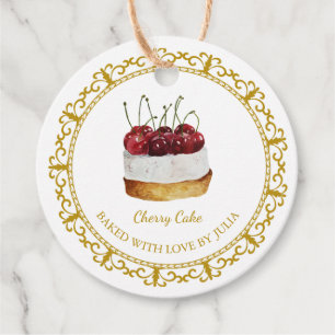 Vintages hausgemachtes Dessert Cherry Cake Hang Ta Geschenkanhänger
