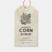 Vintages hausgemachtes Etikett für Maissirup Geschenkanhänger (Vorderseite)