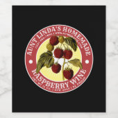 Vintages hausgemachtes Himbeerweinlabel Weinetikett (Einzelnes Label)