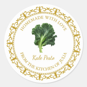 Vintages hausgemachtes Kale Pesto Etikett Runder Aufkleber