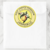 Vintages, hausgemachtes Lemoncello-Label Runder Aufkleber (Tasche)