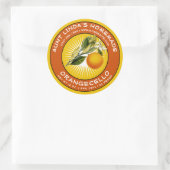 Vintages, hausgemachtes Orangecello-Label Runder Aufkleber (Tasche)