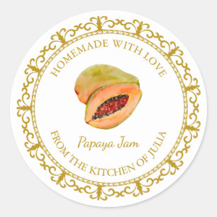 Vintages hausgemachtes Papaya Jam Label Runder Aufkleber