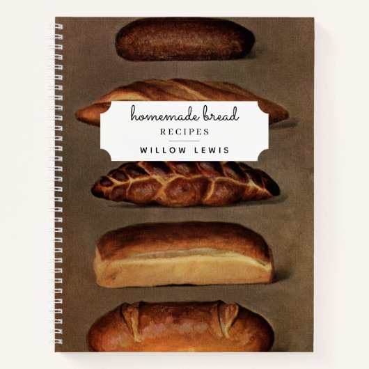 Vintages hausgemachtes Rezept Familienkochbuch Notizblock (Vorderseite)