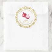 Vintages hausgemachtes Rotes Zwiebelblatt Runder Aufkleber (Tasche)