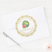 Vintages hausgemachtes Wassermelone - Marmelade Runder Aufkleber (Umschlag)