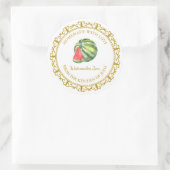 Vintages hausgemachtes Wassermelone - Marmelade Runder Aufkleber (Tasche)