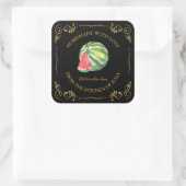 Vintages hausgemachtes Watermelon Jam Square Label Quadratischer Aufkleber (Tasche)
