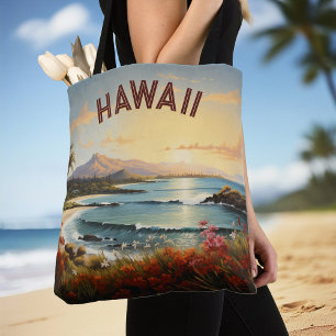 Vintages Hawaii Beach Tropical Paradise Malerei Tasche