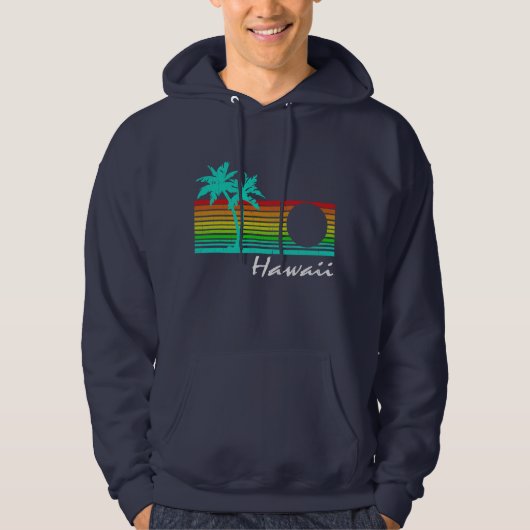 Vintages Hawaii - beunruhigter Entwurf Hoodie (Vorderseite)