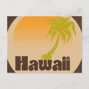 Vintages Hawaii-Logo Postkarte