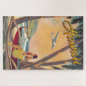 Vintages Hawaii Reisen Kunst, Dichtung und Musik Puzzle (Horizontal)