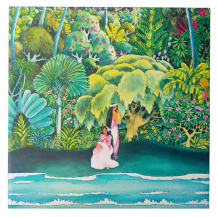 Vintages Hawaii-Reiseplakat Fliese