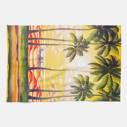 Vintages Hawaii-Reiseplakat Geschirrtuch (Horizontal)