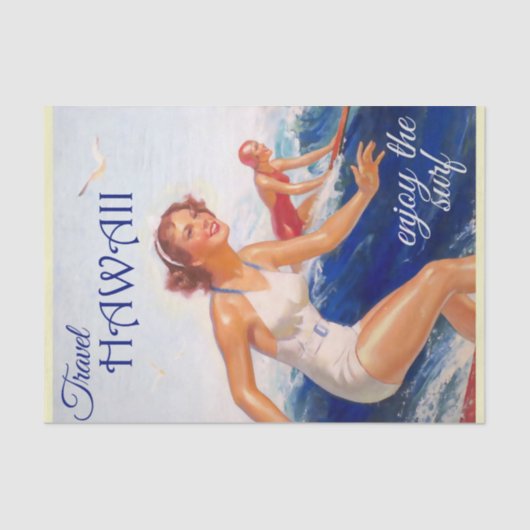 Vintages Hawaii-Reisetapier Seidenpapier (Vorderseite)