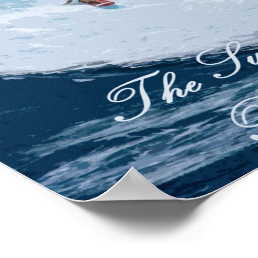 Vintages Hawaii Surfer-Poster Poster (Ecke)