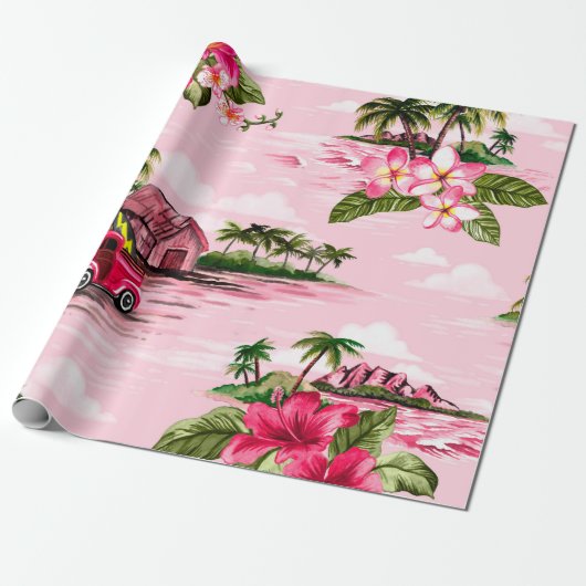 Vintages hawaiianisches Barktuch-Design der tropis Geschenkpapier (Ungerollt)