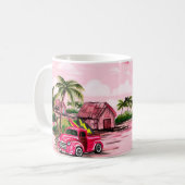 Vintages hawaiianisches Barktuch-Design der tropis Kaffeetasse (Vorderseite Links)