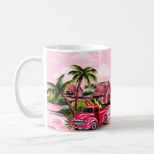 Vintages hawaiianisches Barktuch-Design der tropis Kaffeetasse (Links)