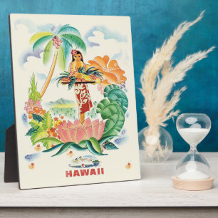 Vintages hawaiianisches Reiseplakat Fotoplatte