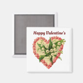 Vintages Heart Square Magnet (Vorderseite/Rückseite)