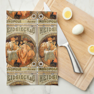 Vintages Heidsieck & Co Monopole Reims Weinkarte Handtuch