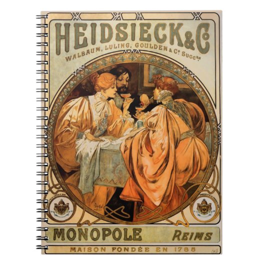 Vintages Heidsieck & Co Monopole Reims Weinkarte Notizblock (Vorderseite)