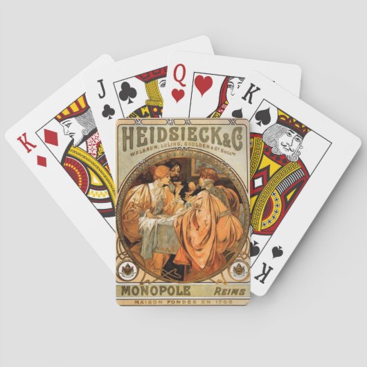 Vintages Heidsieck & Co Monopole Reims Weinkarte Spielkarten (Rückseite)