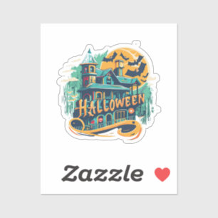 Vintages Heilhaus mit Geist Aufkleber