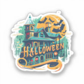 Vintages Heilhaus mit Geist Aufkleber (Vorderseite)