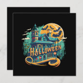 Vintages Heilhaus mit Geist Einladung (Vorne/Hinten)