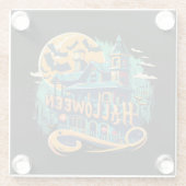 Vintages Heilhaus mit Geist Glasuntersetzer (Rückseite)